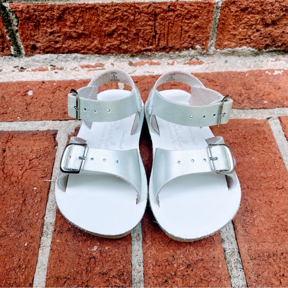Sun-San Surfer Sandals, Silver- Toddler 5